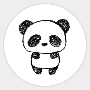 Cute Baby Panda Drawn with Charcoal #3 - 1000Pandas by Amanda Farrell Sticker